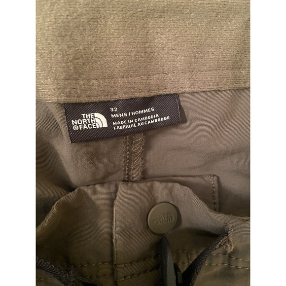 The North Face Mens 32 Green Nylon Paramount Trail Chino Shorts Adjustable Waist - Picture 15 of 15